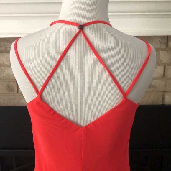 I.N San Francisco Coral Spaghetti Straps Sharkbite Dress size Small - Picture 14 of 15